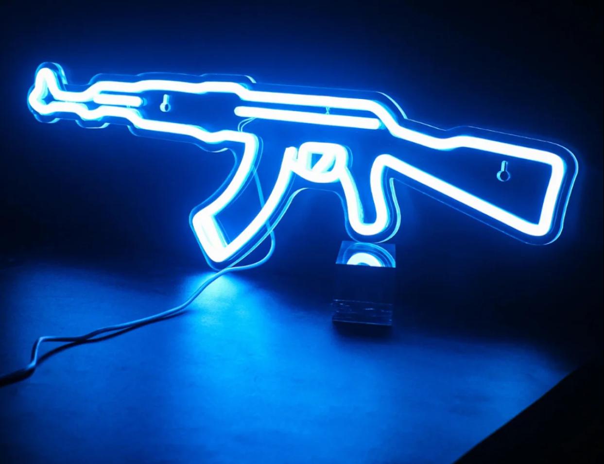 Ak47 Neon Sign Borad