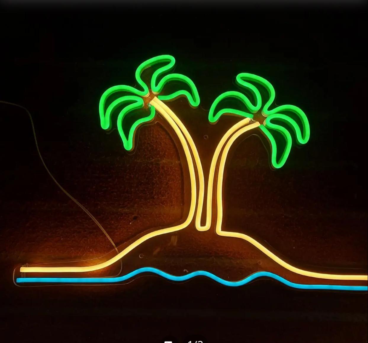 Dates Tree Sign Neon Board