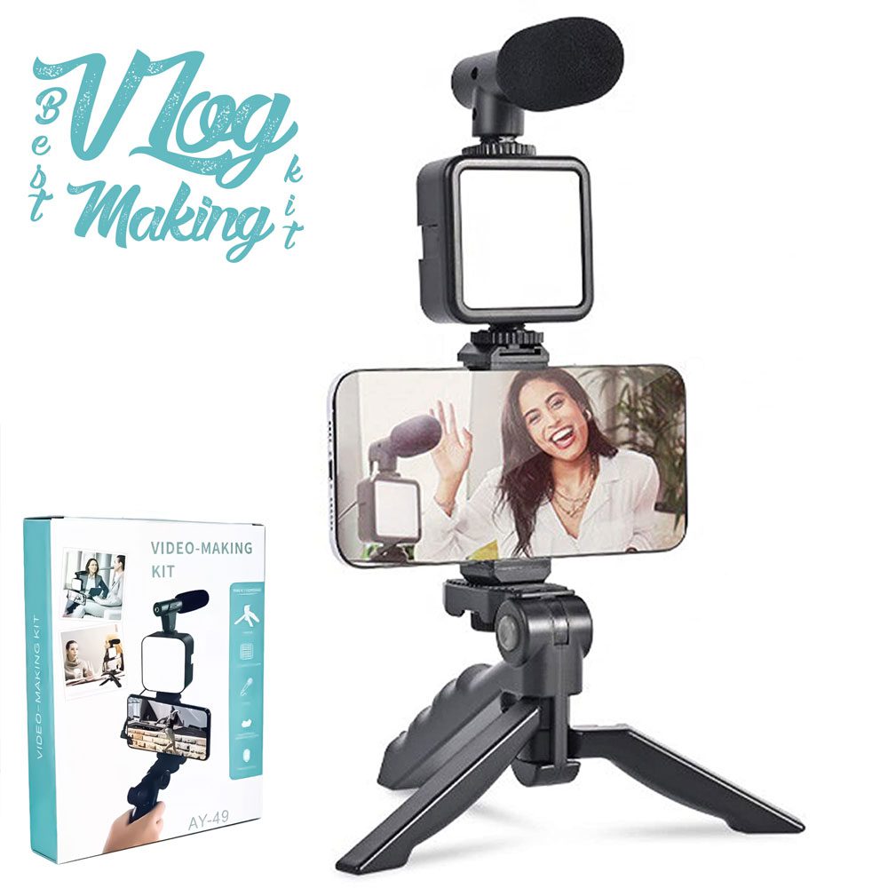 AY-49 Video-Making Kit Vlogging Tripod |  5 in 1 Complete Vlogging Kit